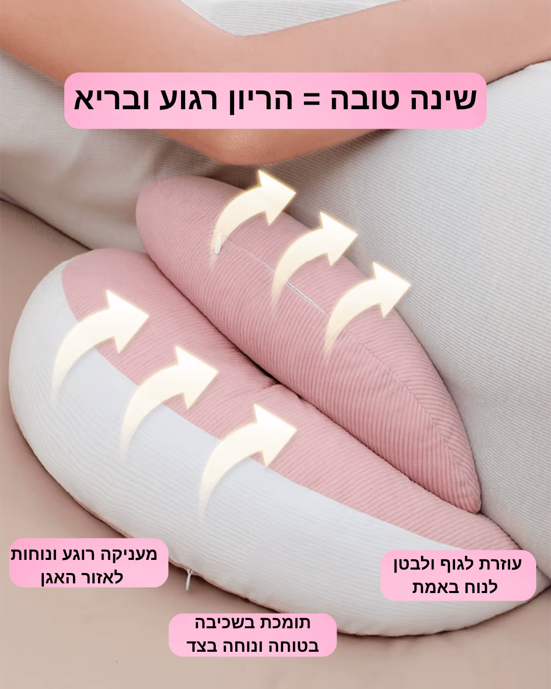 כרית היריון המעניקה תמיכה מלאה לבטן, לגב ולאגן-™Voreta